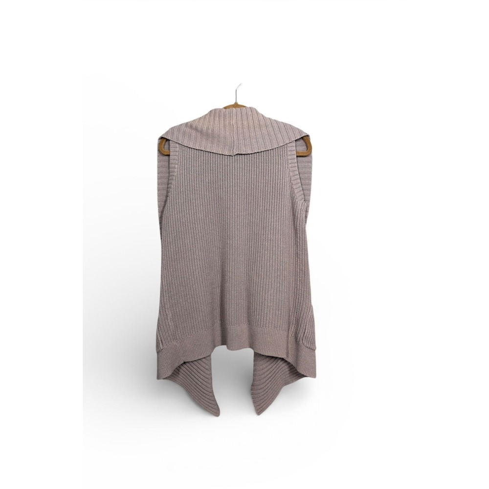 Sonoma Open Front Knit Sleeveless Cardigan Vest Womens Large Gray Cottagecore - Picture 2 of 9